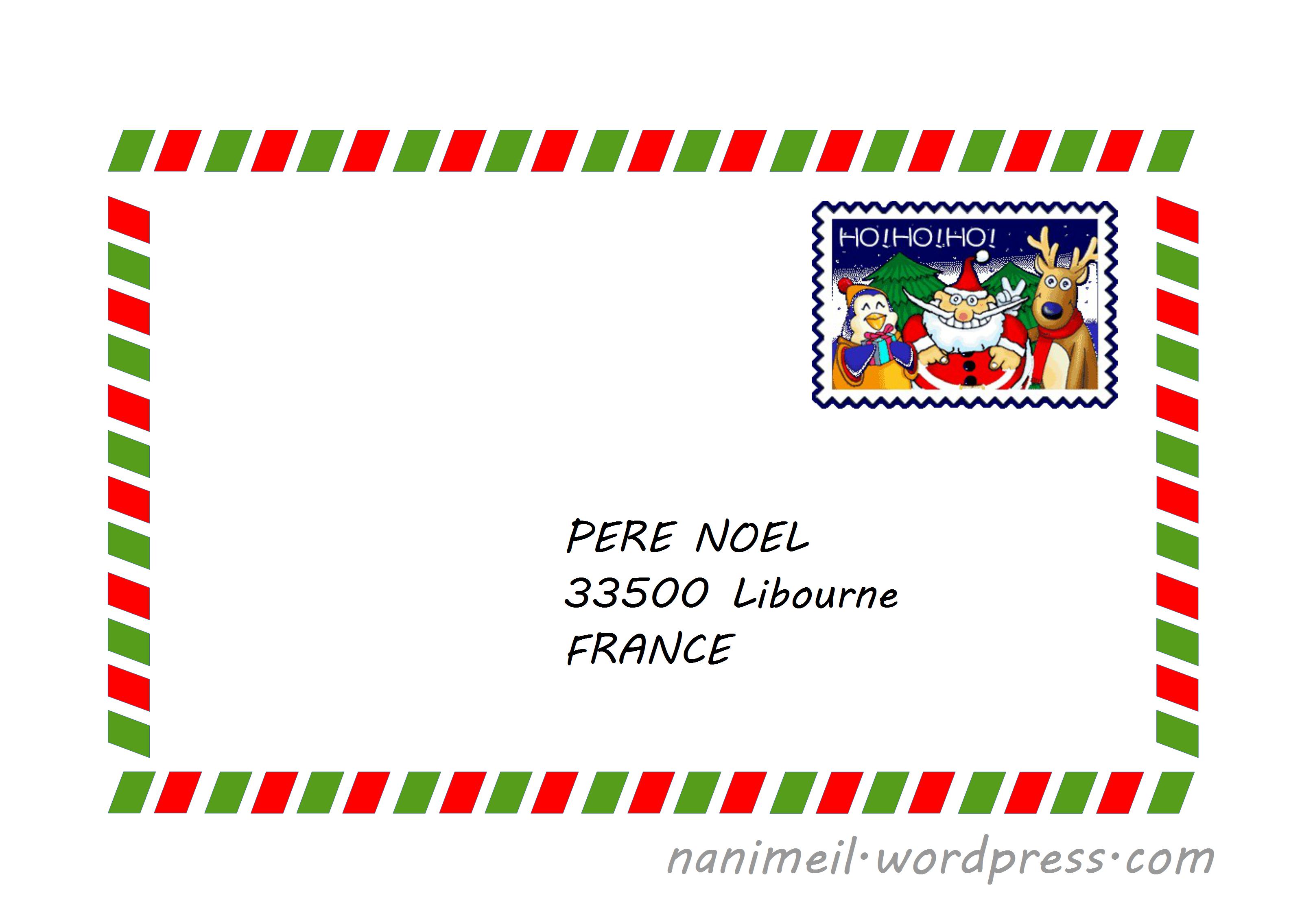 L'enveloppe pour la lettre au Père Noël #04 à imprimer avec Tête à modeler